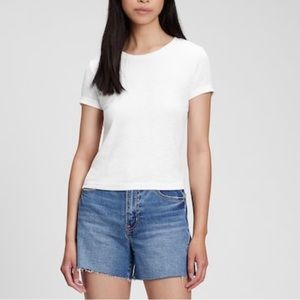 NWT Gap White Rib T shirt size LARGE